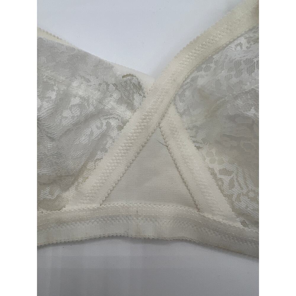 NWT 70'S VINTAGE GELMART BRA CRISS CROSS LACE STRETCH STRAP SIZE 36D WHITE - Picture 4 of 13